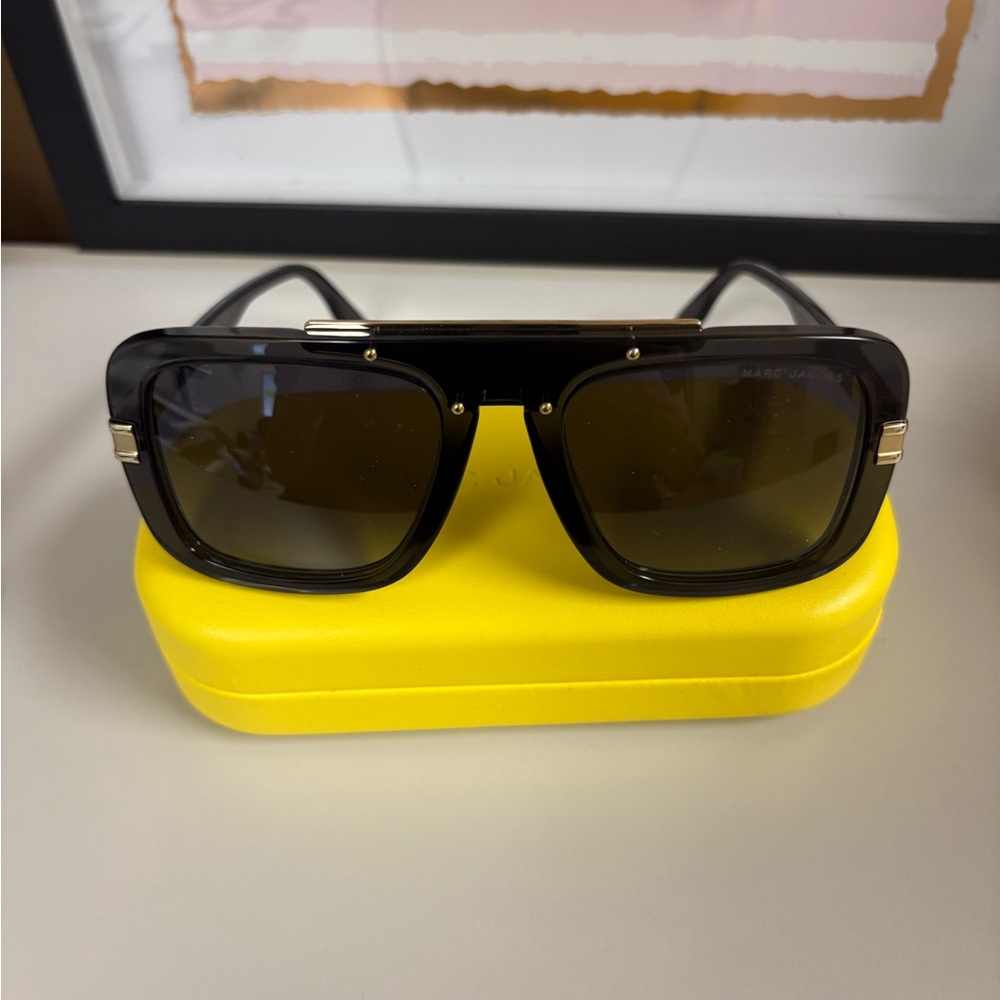 Marc Jacobs Marc Black Sunglasses with Gold Detail - 670/S